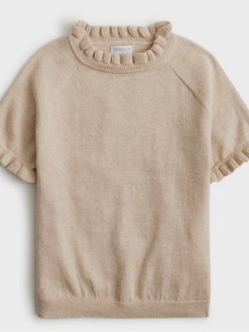 Crewcuts Beige Ruffled Knit Top
